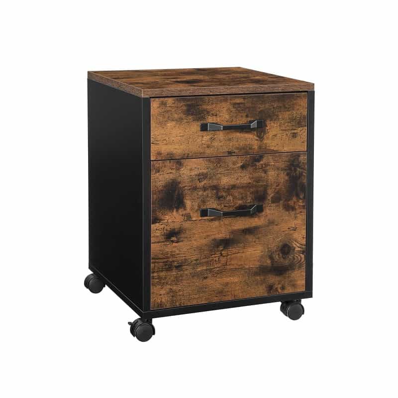Industrial Brown File Cabinet With 2 Drawers
