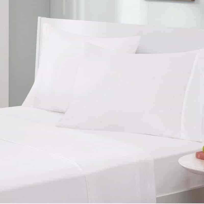 Full Size 4-Piece Cotton Blend Jersey Sheet Set In White