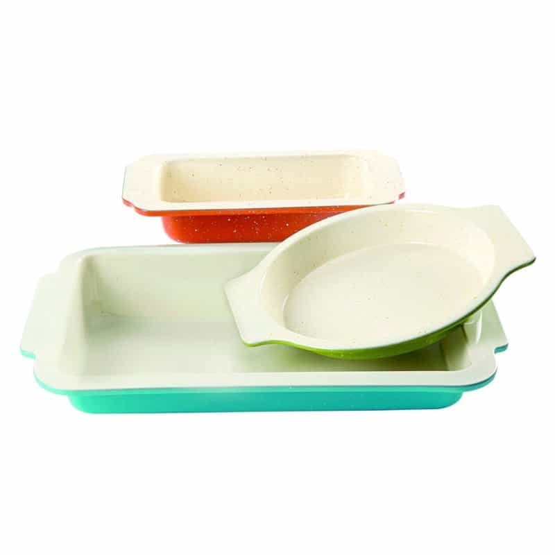 Gibson Colorsplash Imbue 3 Piece Carbon Steel Nonstick Bakeware Set In Assorted Colors