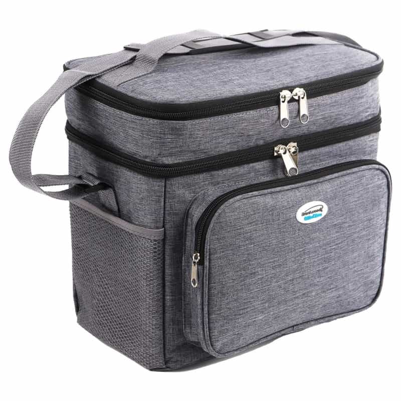 Brentwood Kool Zone 12 Can Insulated Cooler Bag In Grey With Hard Liner