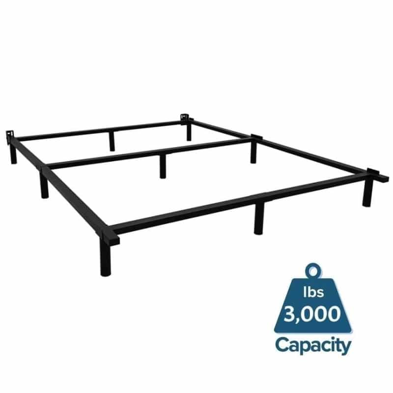 Queen 9-Leg Metal Bed Frame With Headboard Brackets 3,000 Lbs. Max Weight Limit