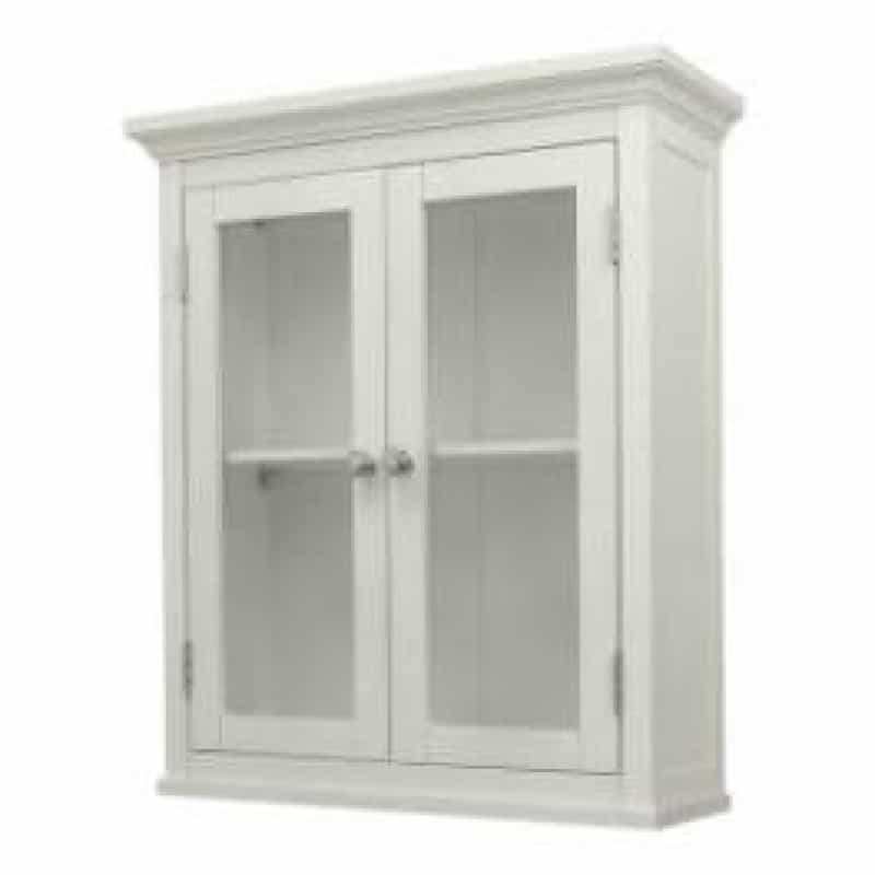 Classic 2-Door Bathroom Wall Cabinet In White Finish