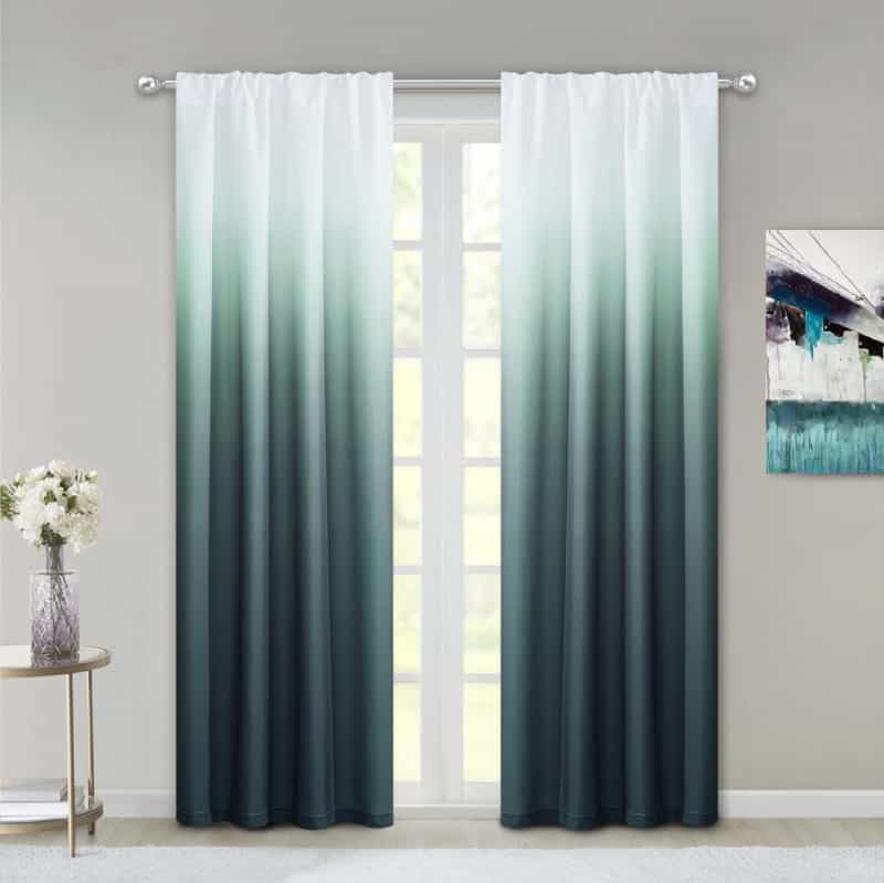 Set Of Two 84" Blue Ombre Shades Window Panels