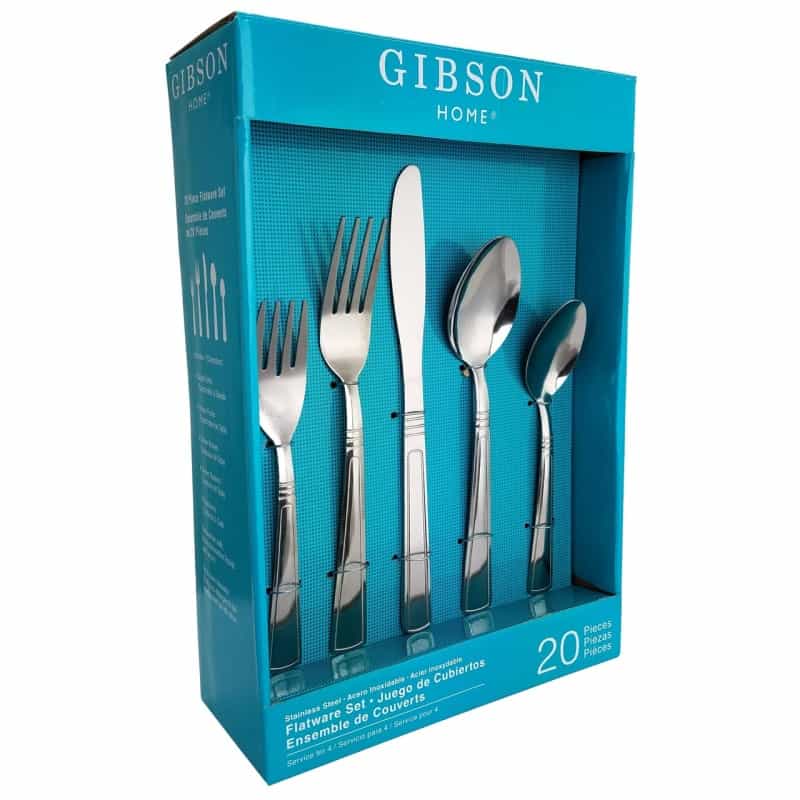 Gibson Home Creston 20-Piece Flatware Set With Tumble Finish