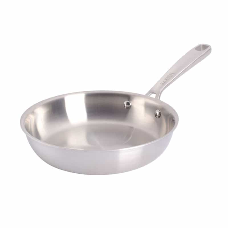 Babish 8 Inch Stainless Steel Tri-Ply Double Riveted Fry Pan In Silver