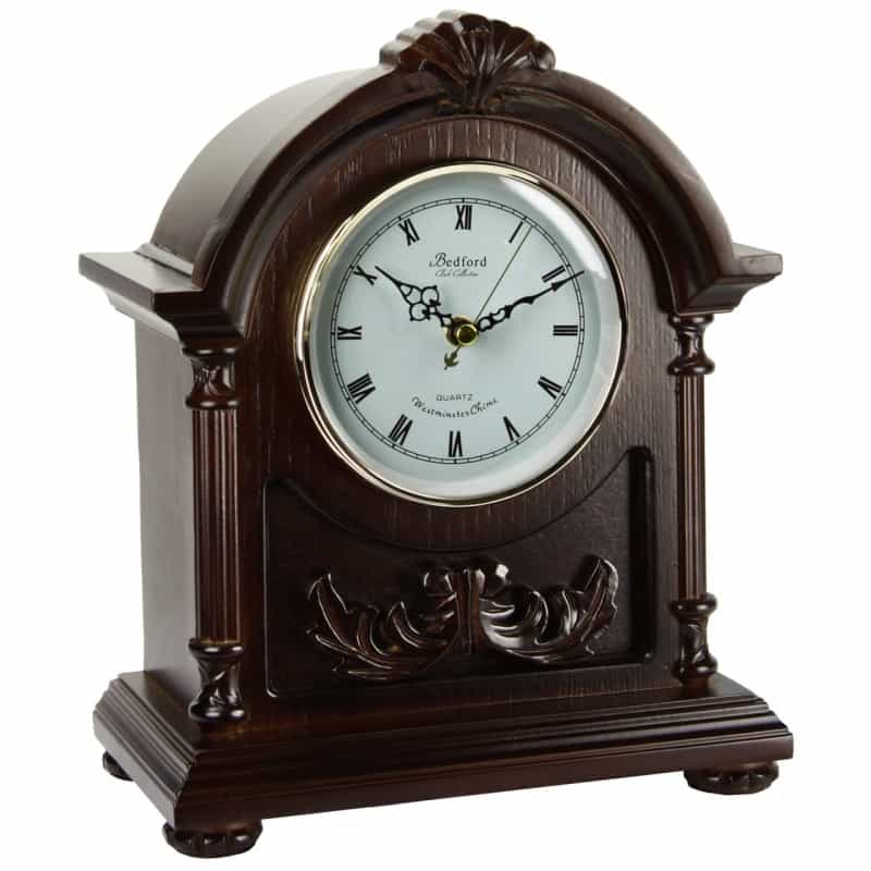 Bedford Clock Collection Wood Mantel Clock With Chimes