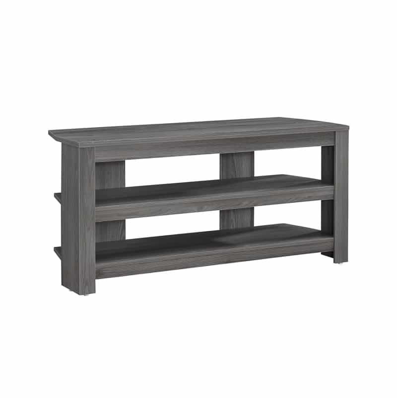 42" Ash Gray Open Shelving Tv Stand