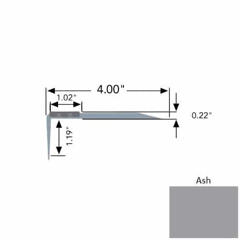 Flexterior Ash Odt 4" One Color Metal Stair Nosing - 4" X 36" - Aluminum