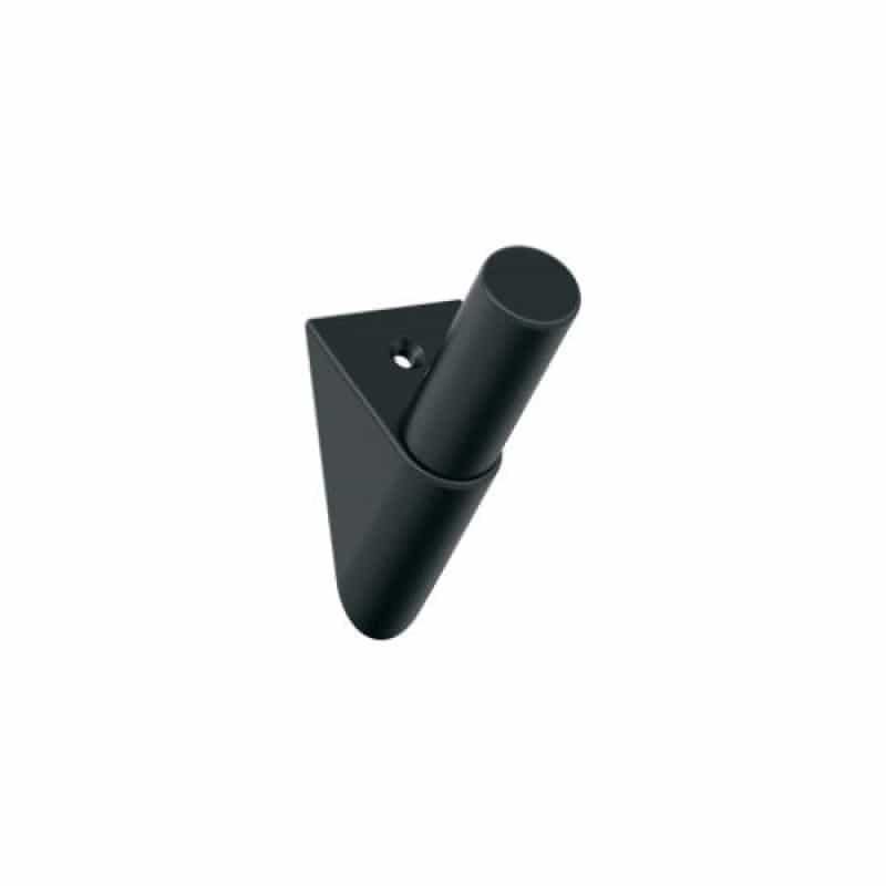 Acclivity Zinc Single Prong Decorative Hook - Matte Black - 3 11/16" (94 Mm) Length