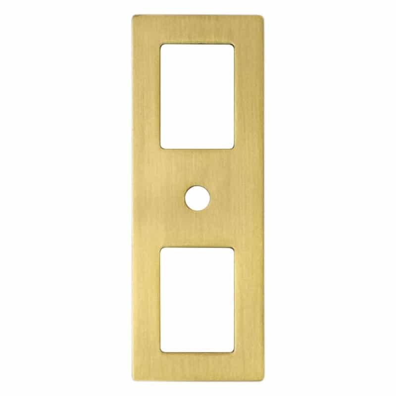 Statler Zinc Knob Backplate - Modern Brushed Gold - 3 9/32" Length