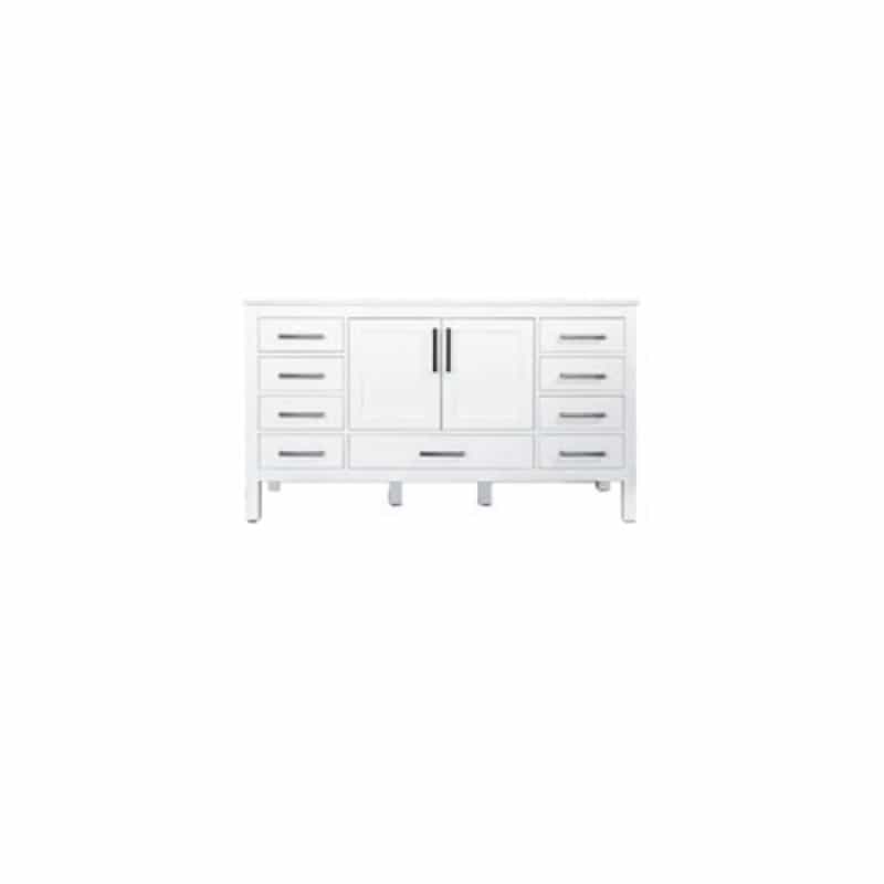 Ashley White Wood Freestanding Single Sink Bathroom Vanity With Pure White Top & Brushed Nickel Cabinet Pull - 60" (4" Faucet Hole Spacing) (Assembled) - White