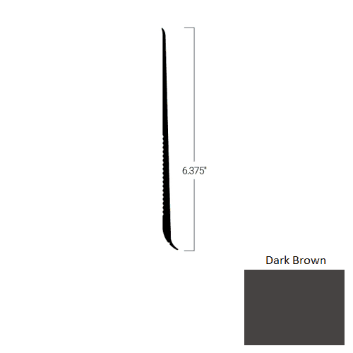 Johnsonite Dark Brown Rubber Tightlock Resilient Rubber Base - 6 3/8" X 48" X 1/4" Cove - Tightlock Resilient Rubber Base