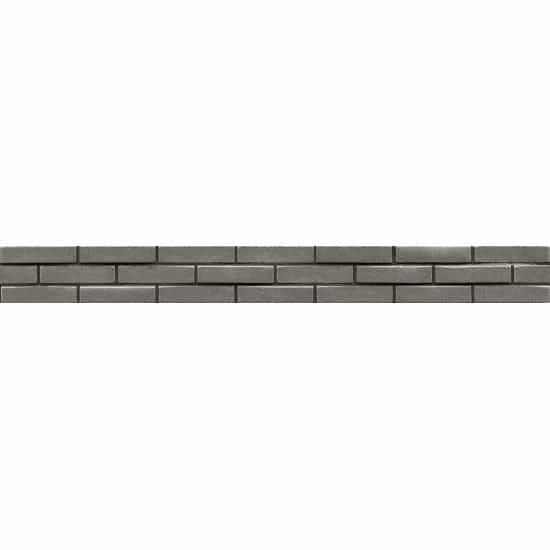 Ambiance Pewter Staggered Brick Metal Wall Trim - 1 1/4" X 12" Liner - Brushed