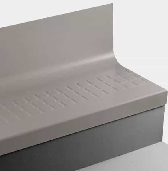 Johnsonite Cement Raised Square Rubber Moulding / Trim - 19" X 48" Angle Fit Stair Tread With Riser (Sq) - Textured