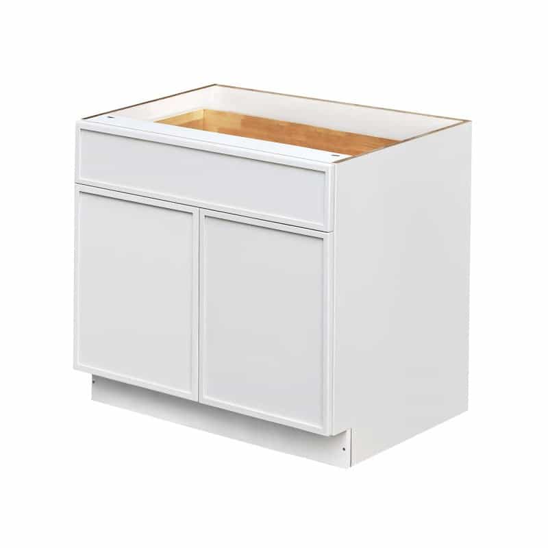 Shady Icwl.B36 White Slim Shaker Wood Kitchen Base Cabinet - 36" X 24" X 34 1/2" (Assembly Required) - White