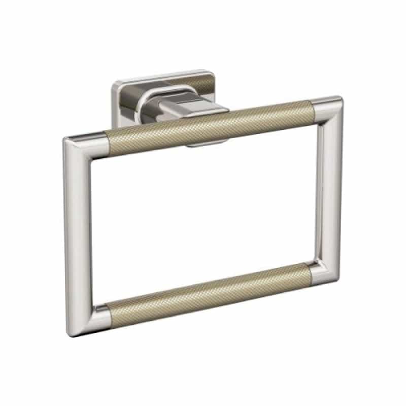 Esquire Zinc & Stainless Steel Wall Mounted Towel Ring - Polished Nickel / Golden Champagne - 7 7/16" (189 Mm) Length