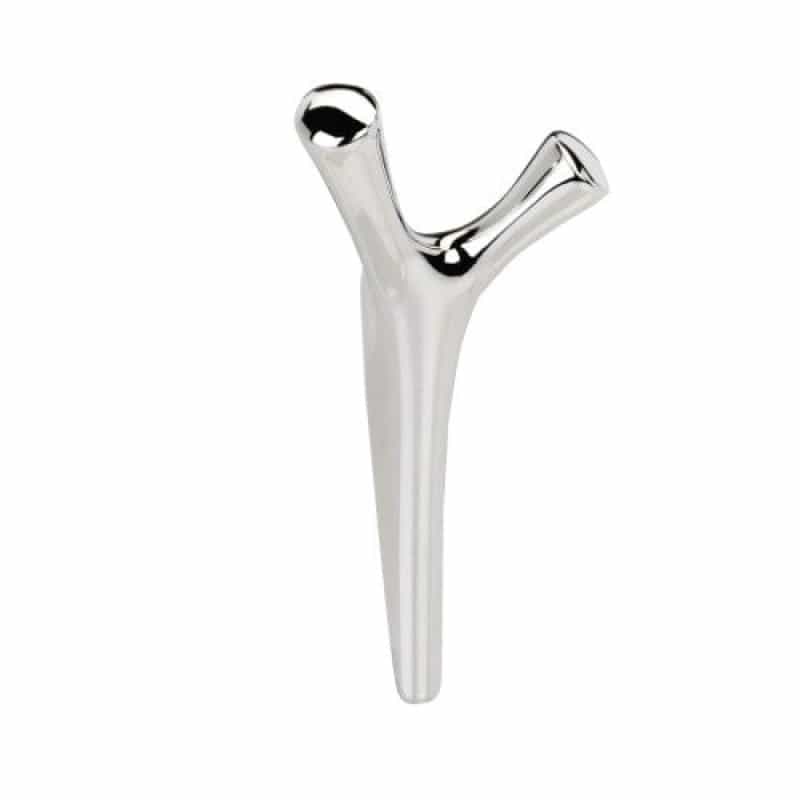 Kodiak Zinc Double Prong Decorative Hook - Polished Nickel - 6 1/16" (154 Mm) Length