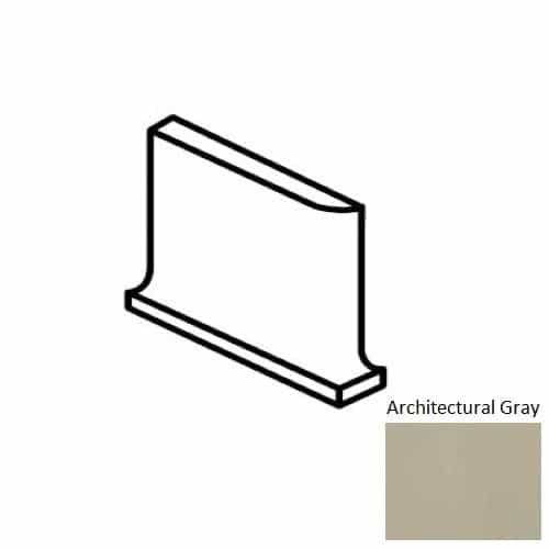 Color Wheel Classic Architectural Gray Ceramic Wall Trim - 4 1/4" X 4 1/4" Flat Top Cove Base Corner Left