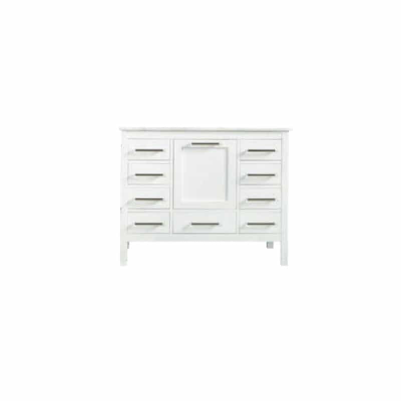 Ashley White Wood Freestanding Bathroom Vanity With Brushed Nickel Cabinet Pull - 42" (Assembled) - White