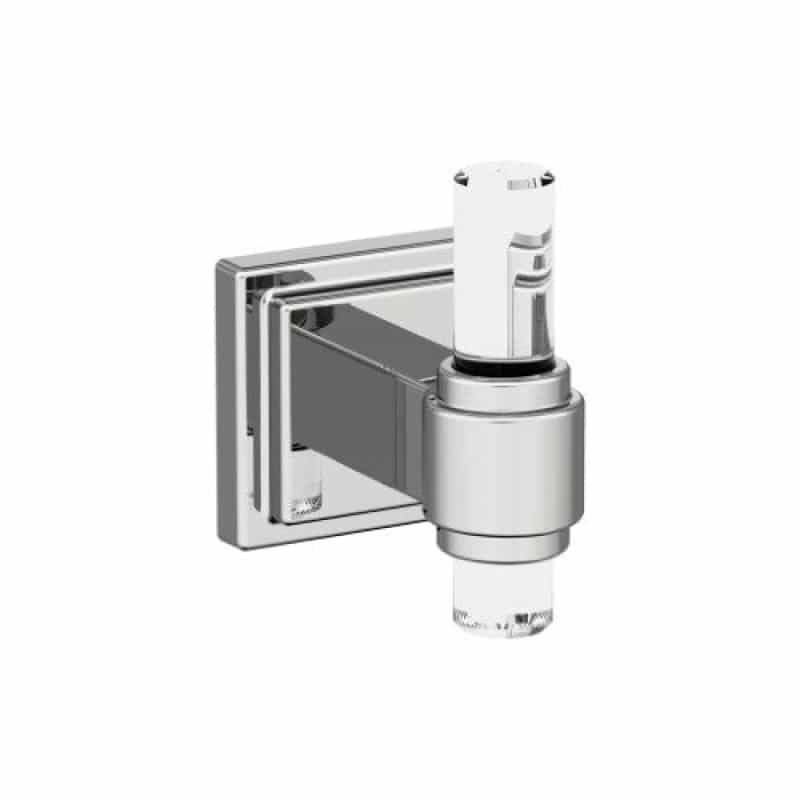 Glacio Zinc & Acrylic Single Prong Robe Hook - Clear / Chrome - 2 13/16" (71 Mm) Length