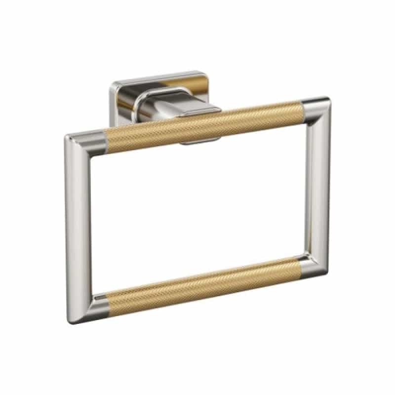 Esquire Zinc & Stainless Steel Wall Mounted Towel Ring - Polished Nickel / Champagne Bronze - 7 7/16" (189 Mm) Length