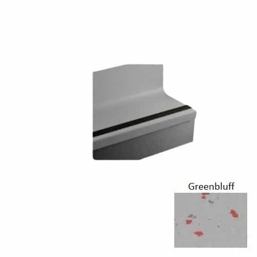 Johnsonite Greenbluff Hammered Rubber Moulding / Trim - 19" X 108" Angle Fit Speckled Stair Tread With Riser (Sq) With Black Grit Tape - Hammered