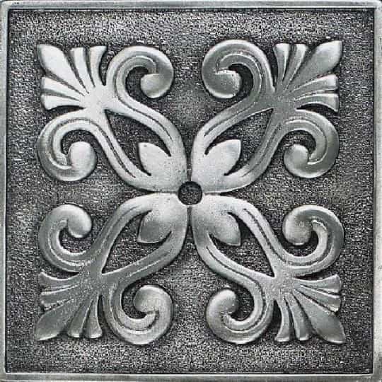 Massalia Pewter Deco Metal Wall Trim - 4" X 4" Frieze Accent - Matte