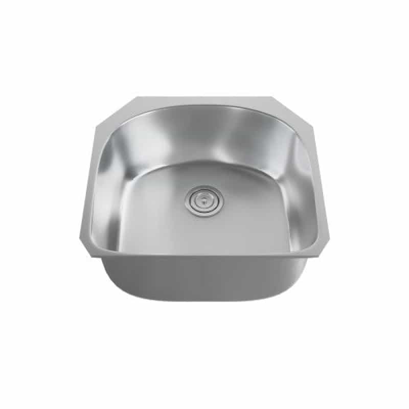 6001 2320 Stainless Steel Undermount Single Bowl Kitchen Sink - 21 1/8" X 23 5/8" X 9" With Grid & Strainer - Satin