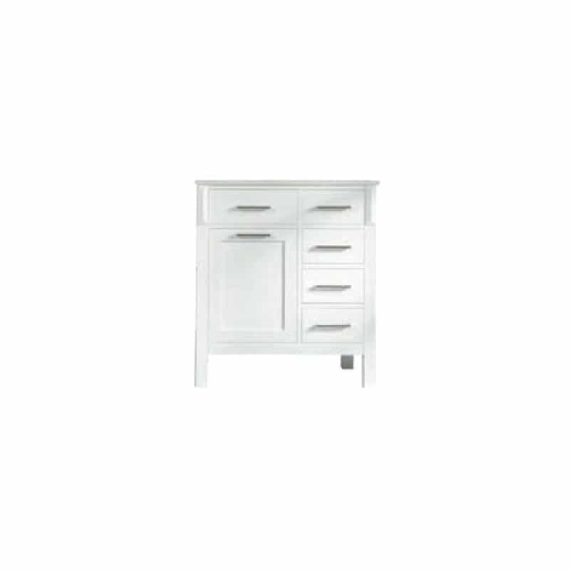 Fawna White Wood Freestanding Bathroom Vanity With Brushed Nickel Cabinet Pull - 30" (Assembled) - White