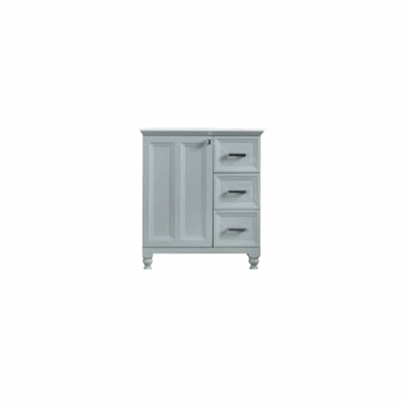 Isabel Grey Wood Freestanding Bathroom Vanity With Chrome Cabinet Pull - 30" (Assembled) - Grey