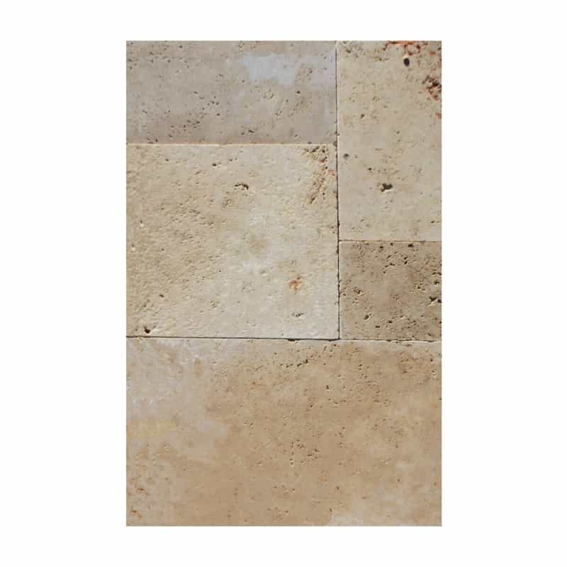Coastal Ivory Travertine French Paver Versailles Pattern - Tumbled - Various Sizes