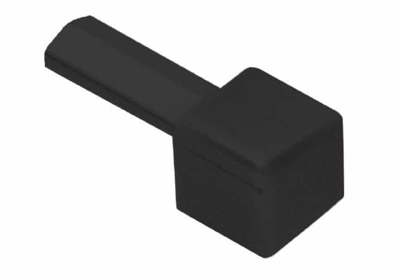 Quadec Outside Corner Metal Tile Edging Trim - Matte Black Textured Color Coated Aluminum