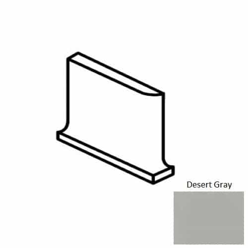 Color Wheel Classic Desert Gray Ceramic Wall Trim - 6" X 6" Flat Top Cove Base Corner Left