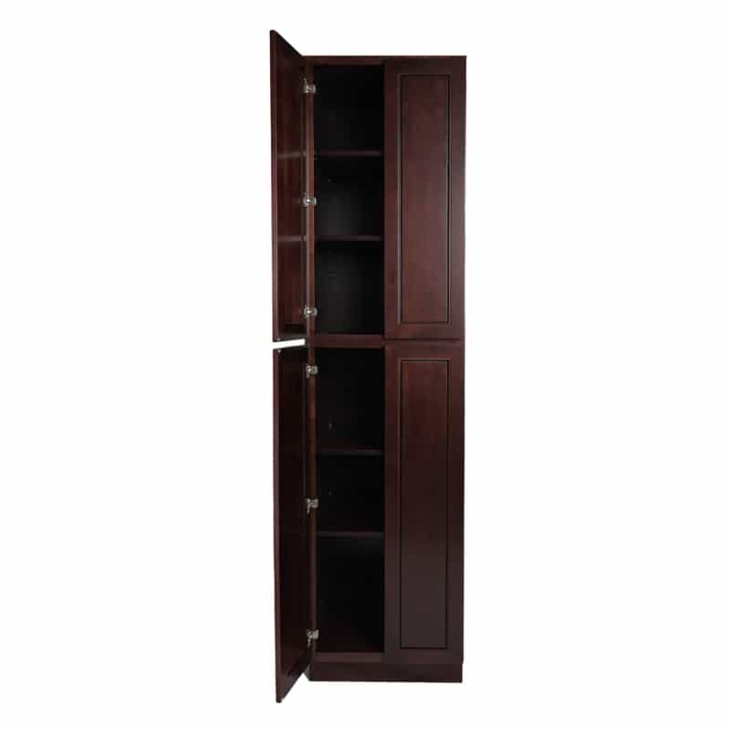 Chocolate Mahogany Wood Kitchen Pantry Cabinet - 18" X 24" X 90" (Assembly Required) - Chocolate Mahogany