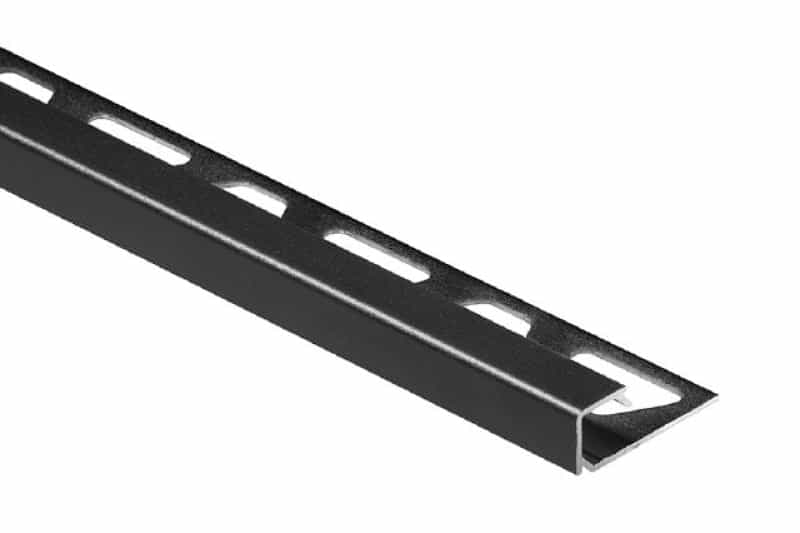 Quadec Square Edge Metal Tile Edging Trim - Matte Black Textured Color Coated Aluminum