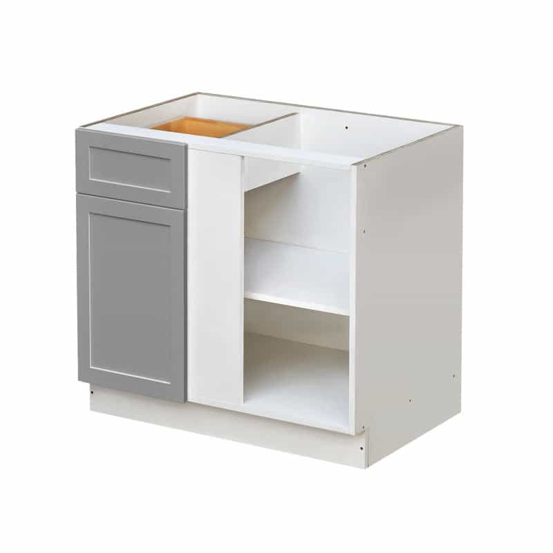 Mallorca Dolphin Gray Shaker Wood Kitchen Blind Corner Base Cabinet - 42" X 24" X 34 1/2" (Assembly Required) - Dolphin Gray