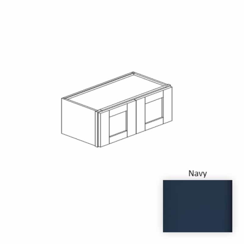 Navy Wood Kitchen Wall Cabinet - 36" X 12" X 21" (Assembly Required) - Navy