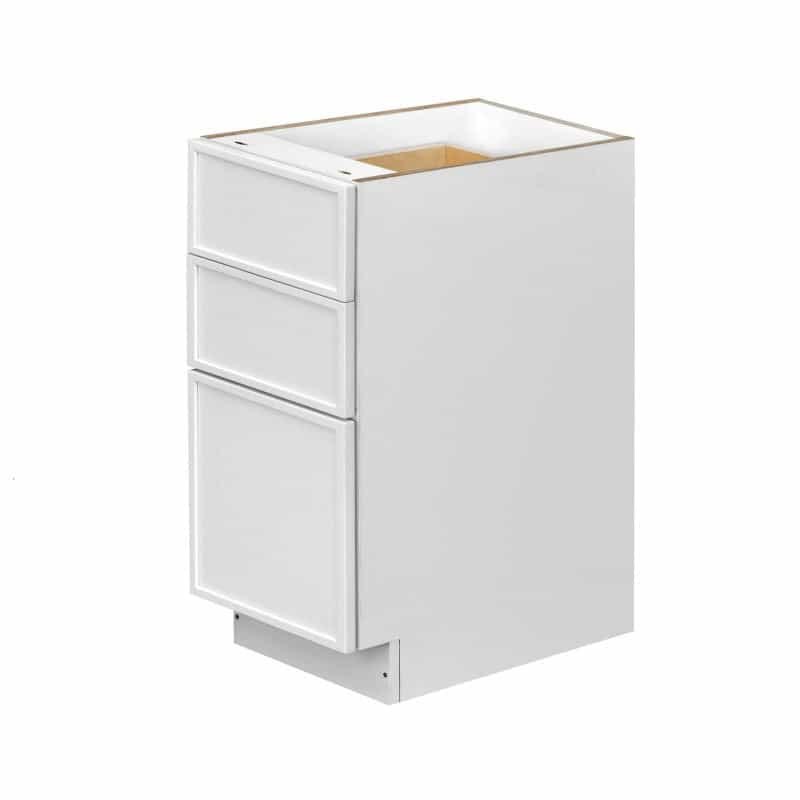 Shady White Slim Shaker Wood Kitchen Drawer Base Cabinet - 12" X 21" X 34 1/2" (Assembly Required) - White