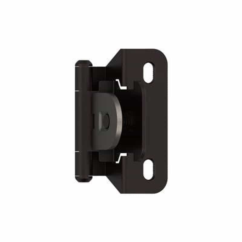 Oil Rubbed Bronze Steel Face Frame Self Close Wrap Around Cabinet Hinge - 1/4" (7 Mm) Overlay - Oil Rubbed Bronze