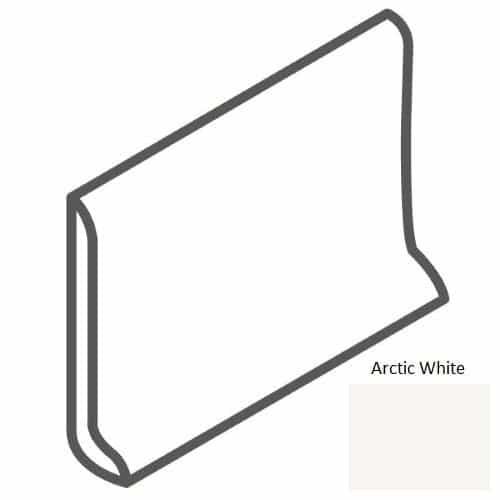 Color Wheel Classic Arctic White Ceramic Wall Trim - 4 1/4" X 6" Sanitary Cove Base