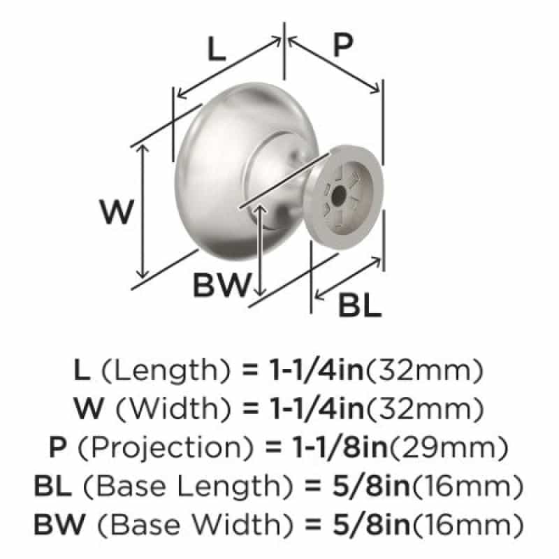 Edona Zinc Cabinet Knob - Satin Nickel - 1 1/4" (32 Mm)