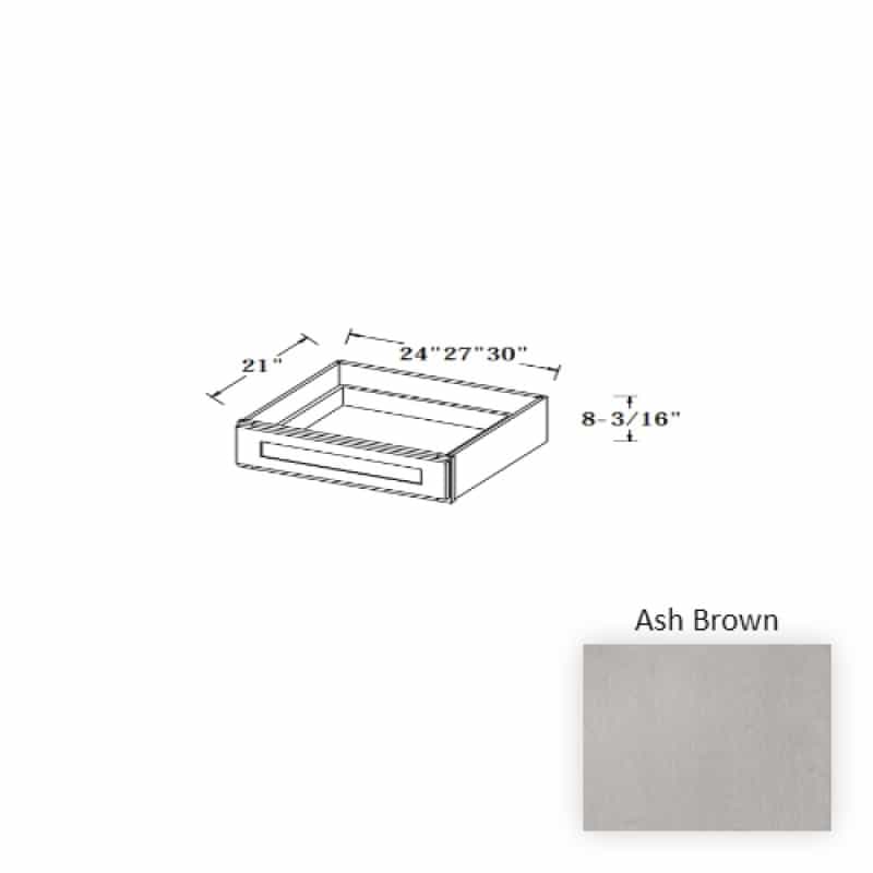 Ash Brown Wood Kitchen Knee Drawer - 24" X 21" X 6" - Ash Brown
