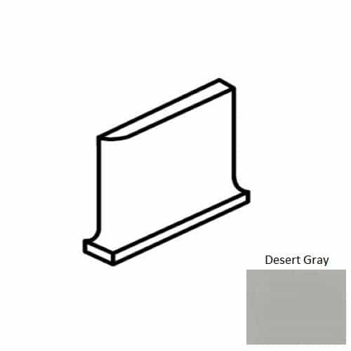 Color Wheel Classic Desert Gray Ceramic Wall Trim - 3" X 6" Flat Top Cove Base Corner Right