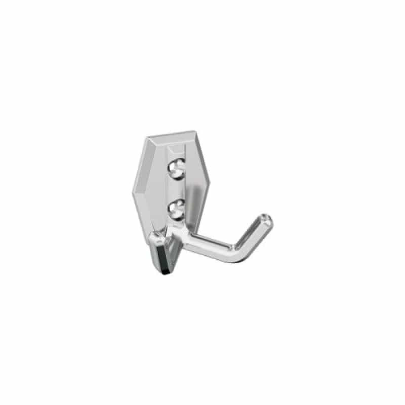 Benton Zinc Double Prong Decorative Hook - Polished Chrome - 2 1/4" (57 Mm) Length