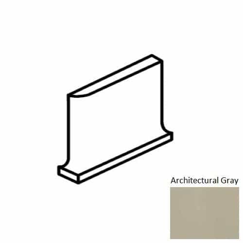 Color Wheel Classic Architectural Gray Ceramic Wall Trim - 3" X 6" Flat Top Cove Base Corner Right