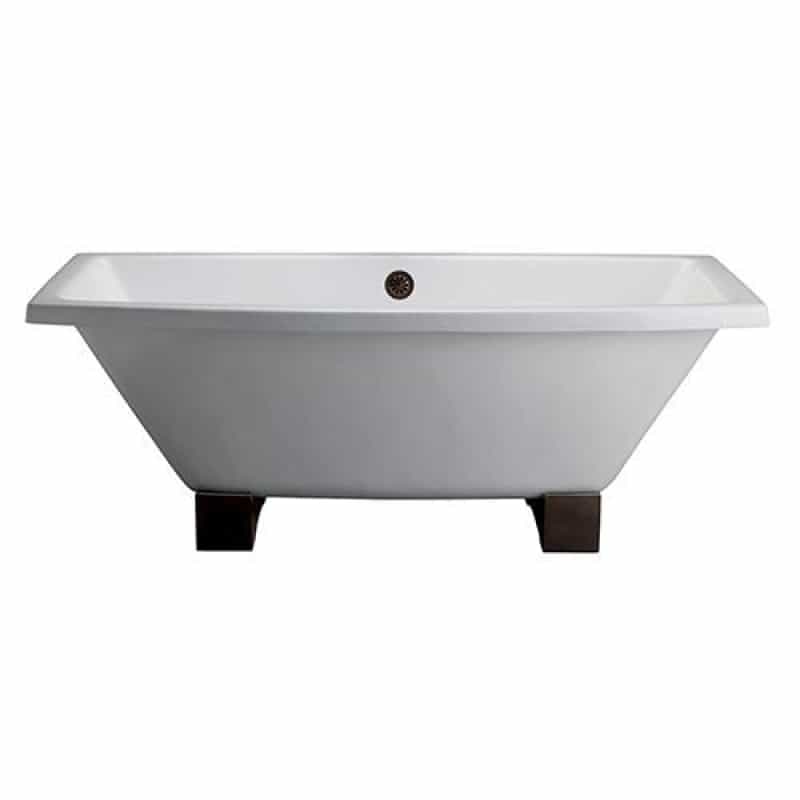 Barclay Athens Cast Iron Wooden Block Foot Bath Tub