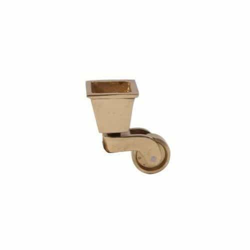 Restorers Solid Brass Square Cup Caster - 1 Inch Wheel