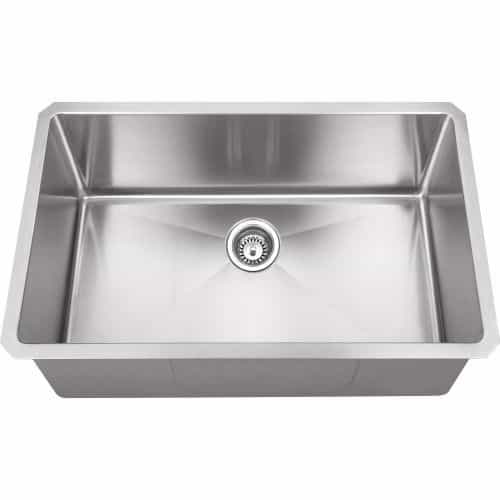 Hardware Resources 30 Inch Handmade Stainless Single Bowl Kitchen Sink