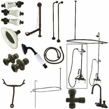 Restorers Vintage Cck214 Clawfoot Tub Faucet Package With Enclosure