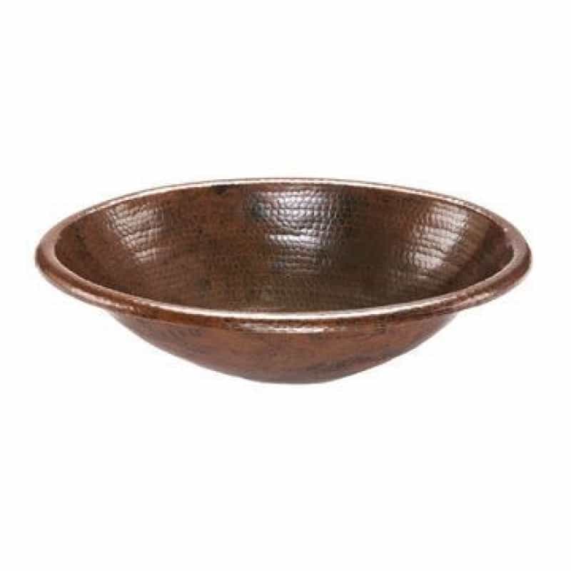 Premier Copper Oval Self Rimming Hammered Copper Sink